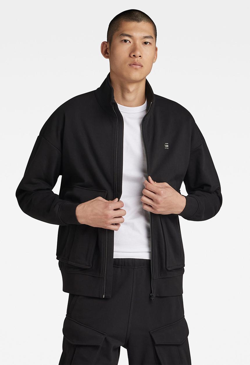 G-STAR - Rovic zip through loose sw Dry ashor sweat r o ub - dark black