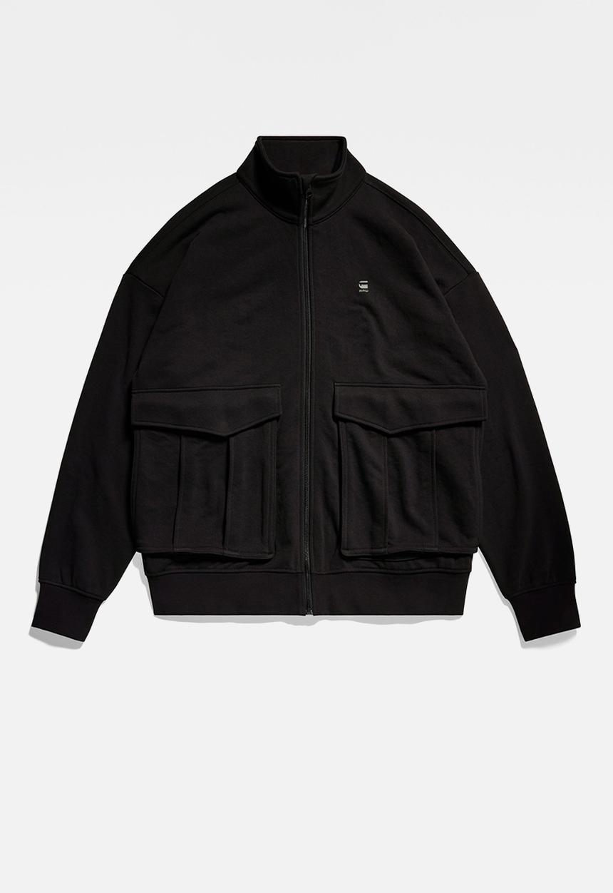 G-STAR - Rovic zip through loose sw Dry ashor sweat r o ub - dark black