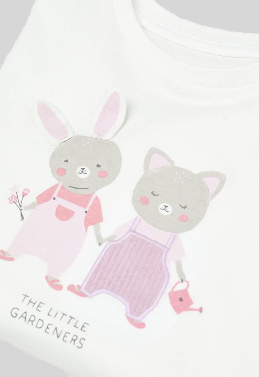 MANGO - T-shirt garden - offwhite