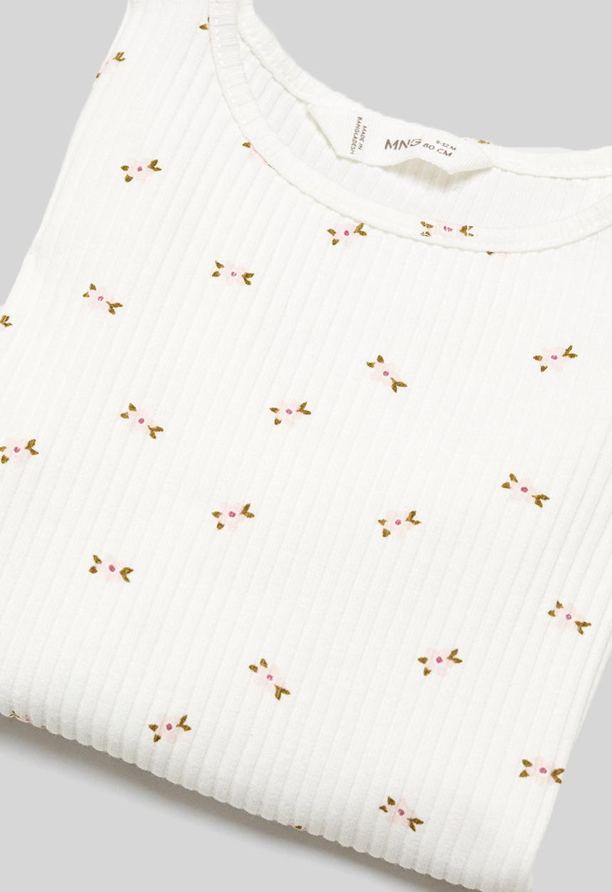 MANGO - T-shirt flori - off white