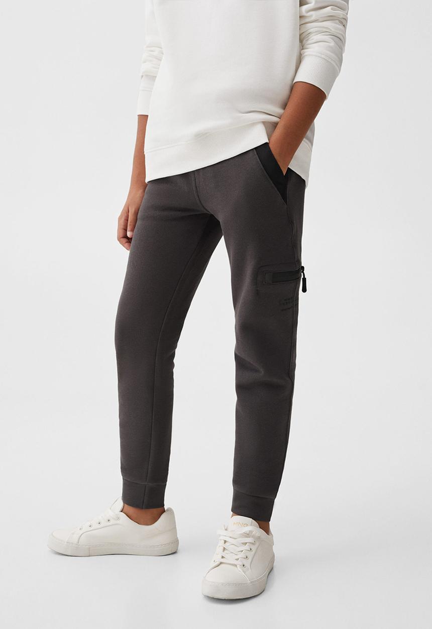 MANGO - Trousers nylonp - charcoal