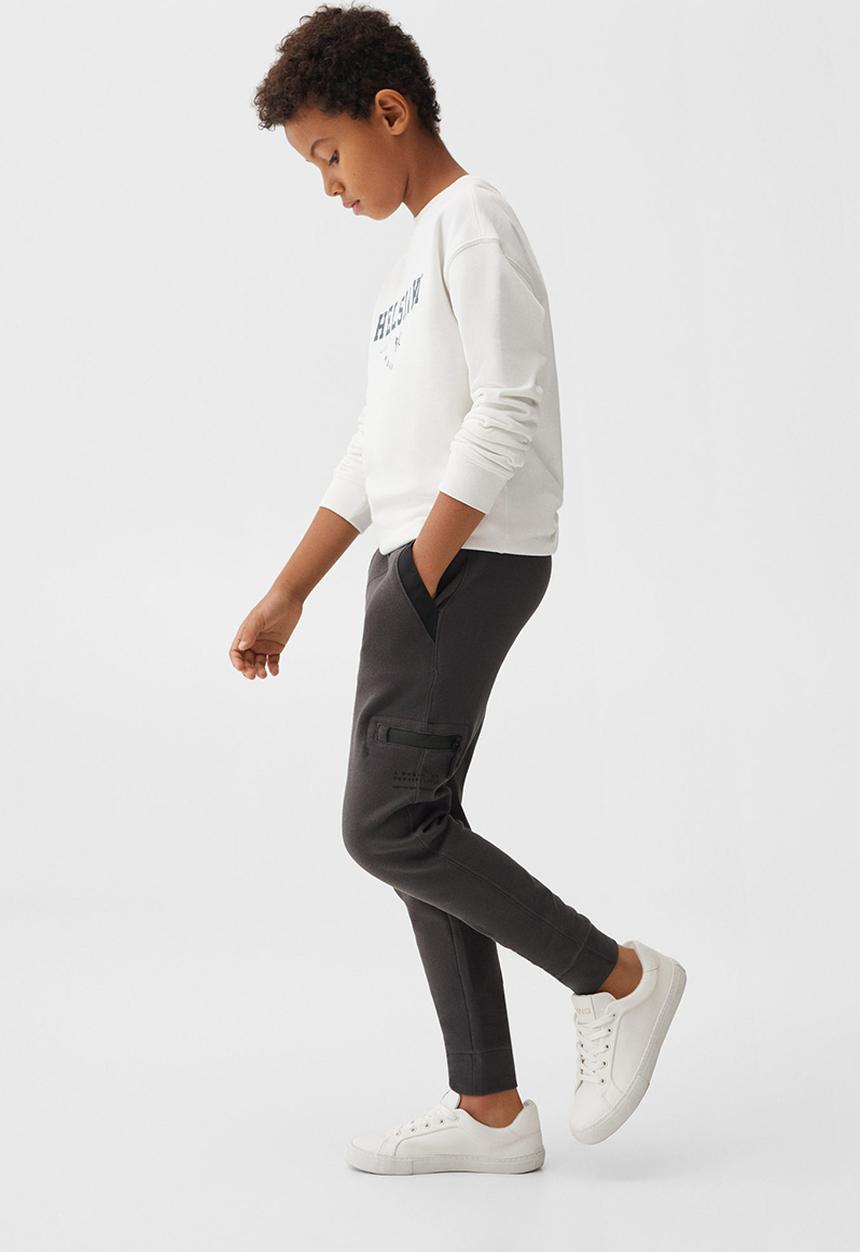 MANGO - Trousers nylonp - charcoal