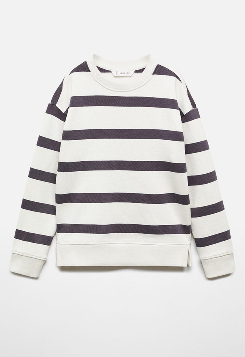 MANGO - Sweatshirt stripes1 - charcoal