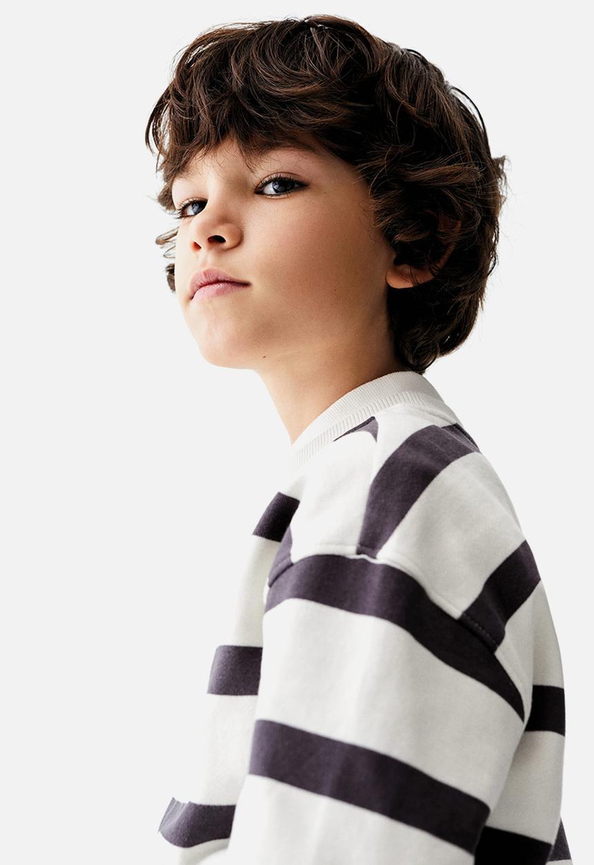 MANGO - Sweatshirt stripes1 - charcoal