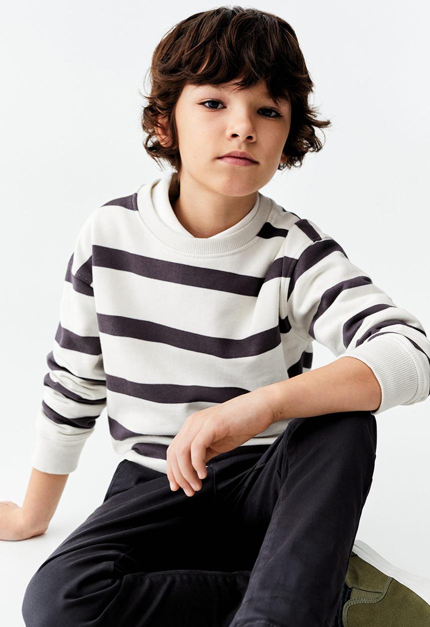 MANGO - Sweatshirt stripes1 - charcoal