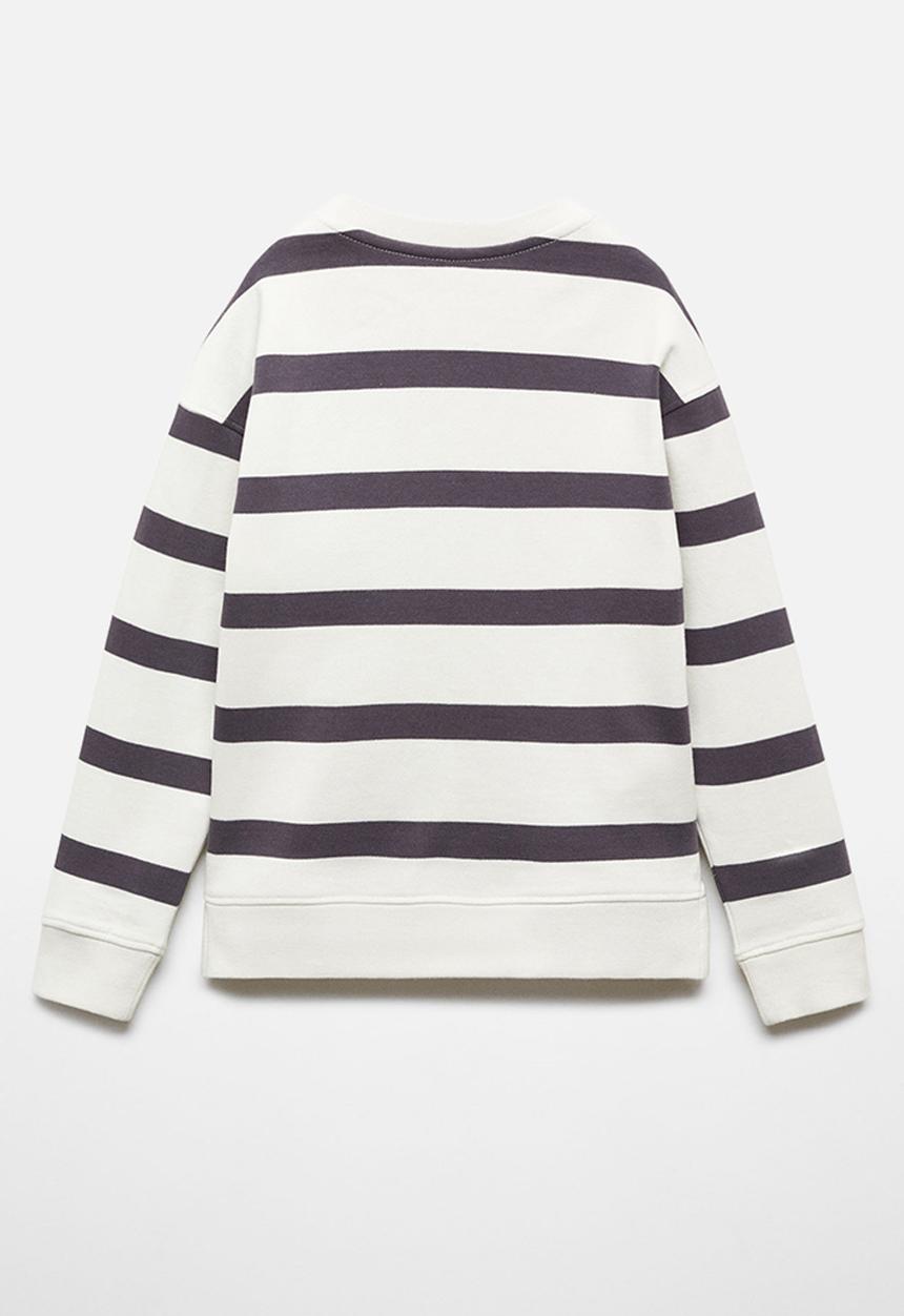 MANGO - Sweatshirt stripes1 - charcoal