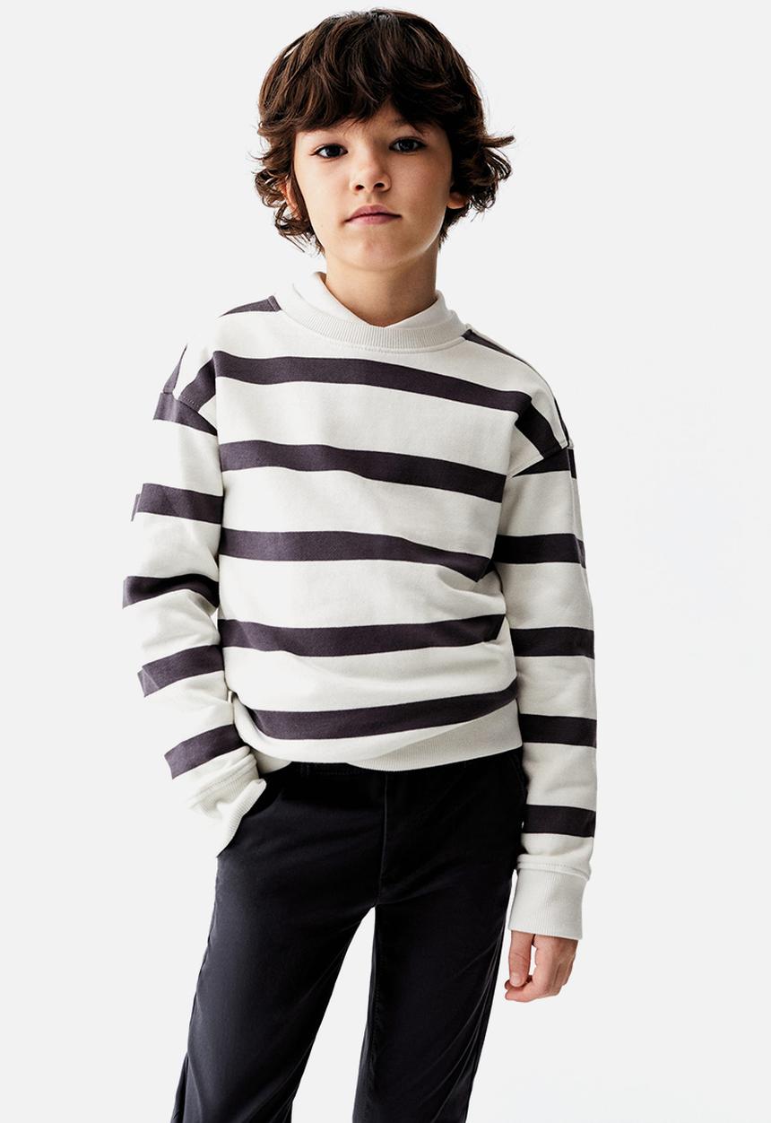 MANGO - Sweatshirt stripes1 - charcoal