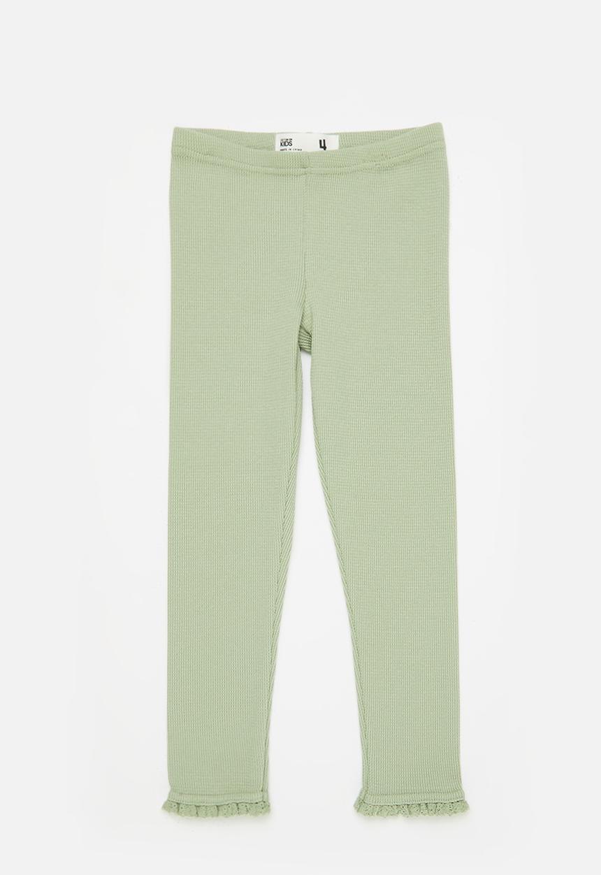 Cotton On - Huggie tights - deep sage waffle