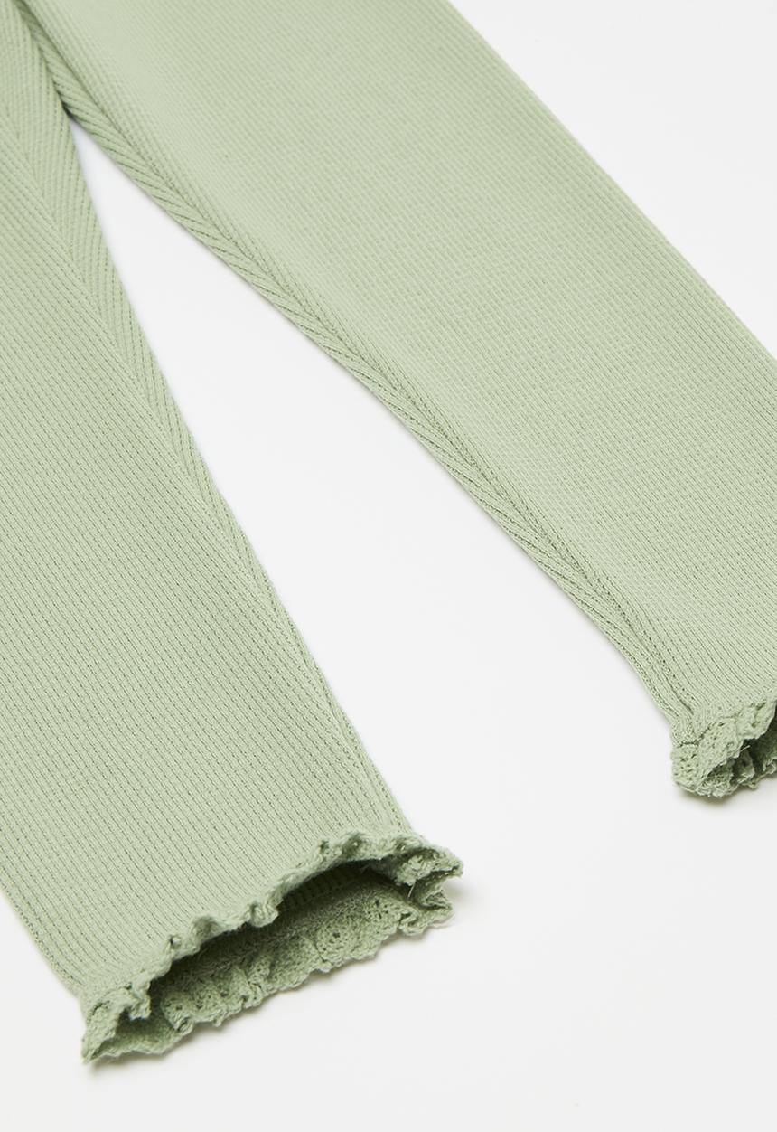 Cotton On - Huggie tights - deep sage waffle