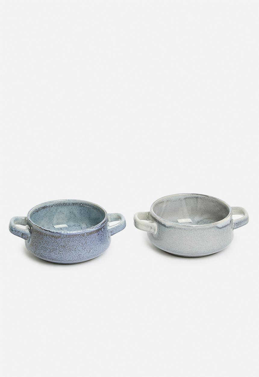 Excellent Houseware - Tummy hug soup bowl set of 2 - blue