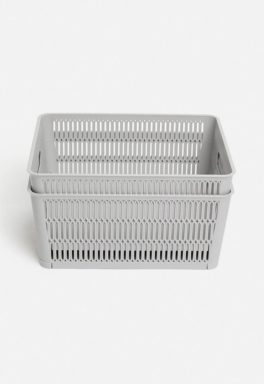Storage Solutions - Meshy storage basket set of 2 - grey