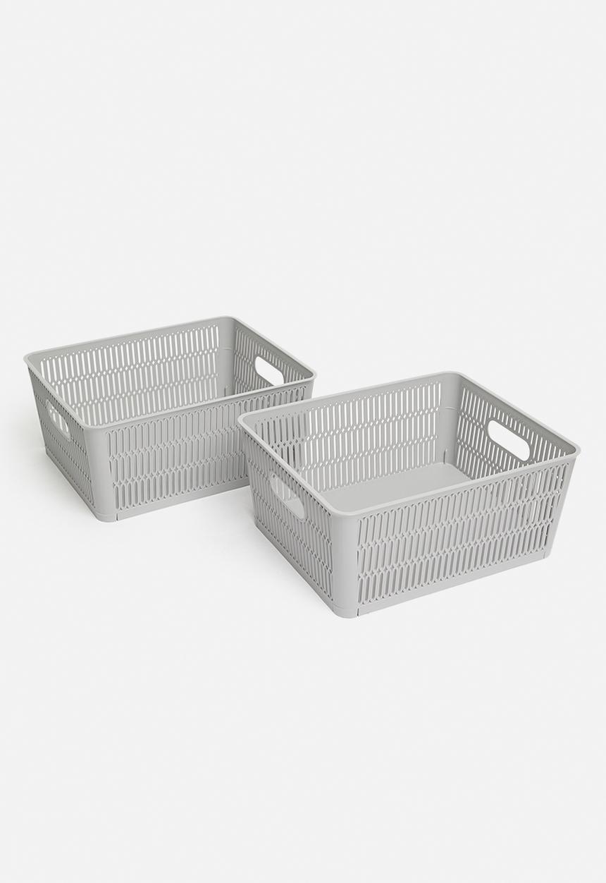 Storage Solutions - Meshy storage basket set of 2 - grey