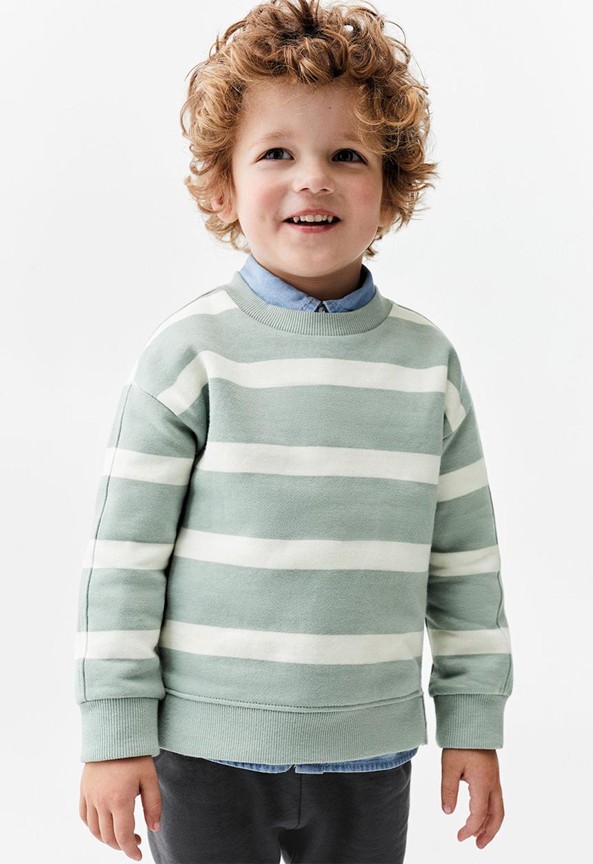 MANGO - Sweatshirt lines - turquoise