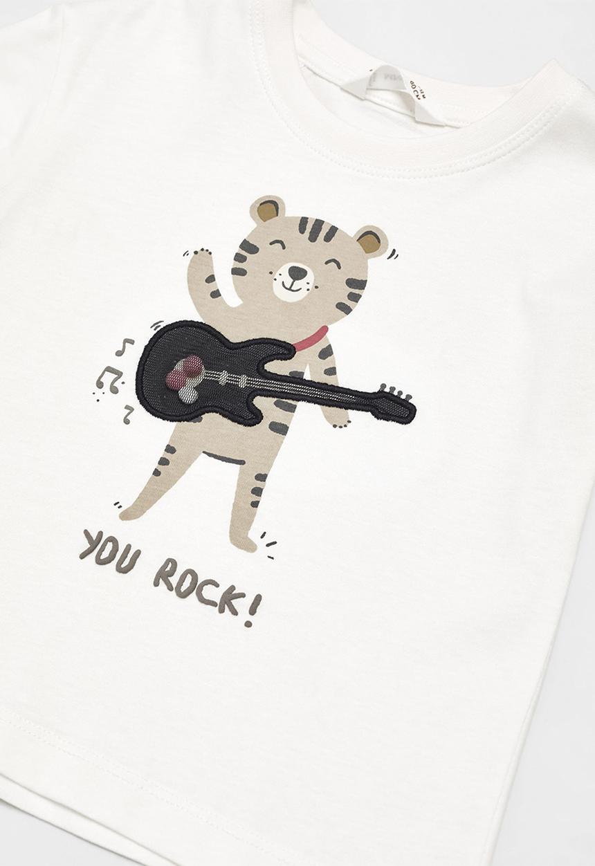 MANGO - T-shirt music - offwhite