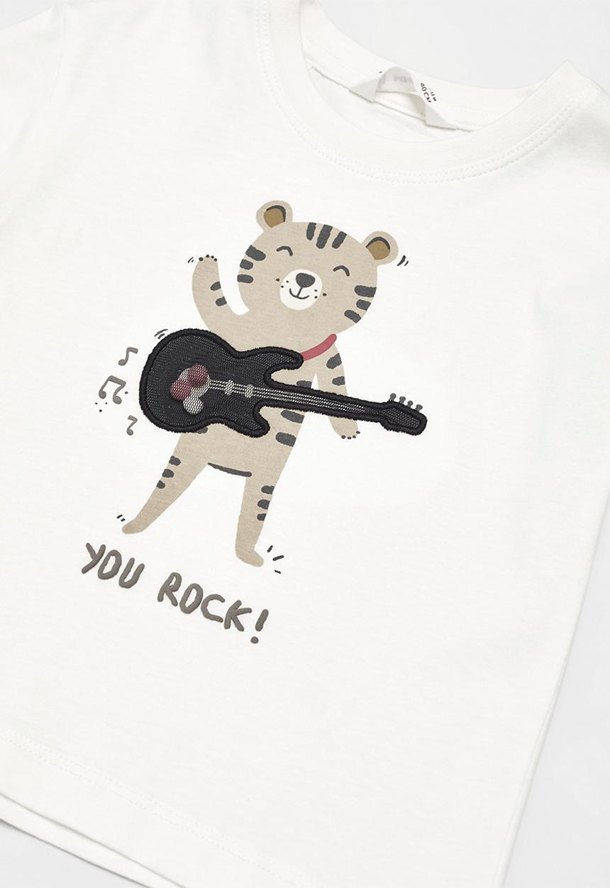 MANGO - T-shirt music - offwhite