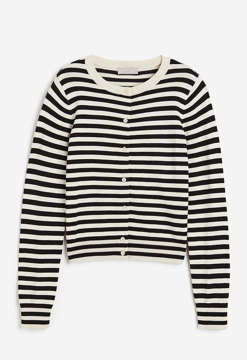 H&M - Fine-knit cardigan - black, multi