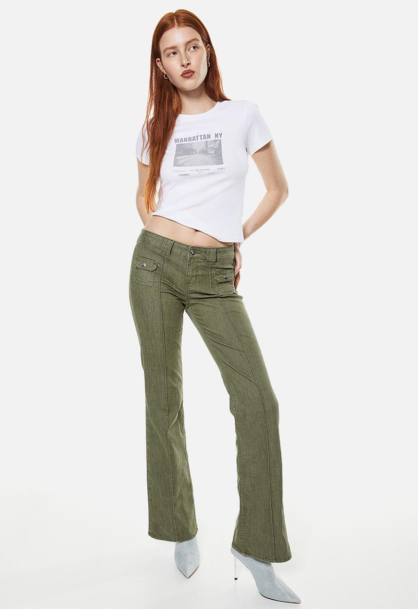 H&M - Fitted cotton top - multi, white