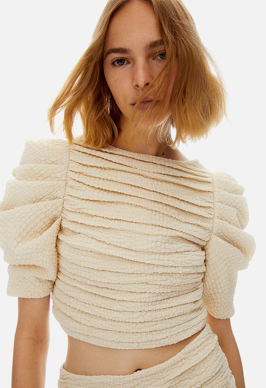 H&M - Draped crop top - beige