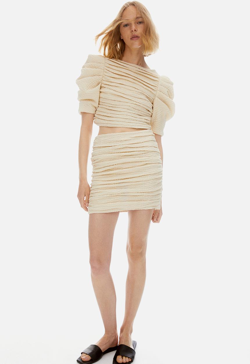 H&M - Draped crop top - beige