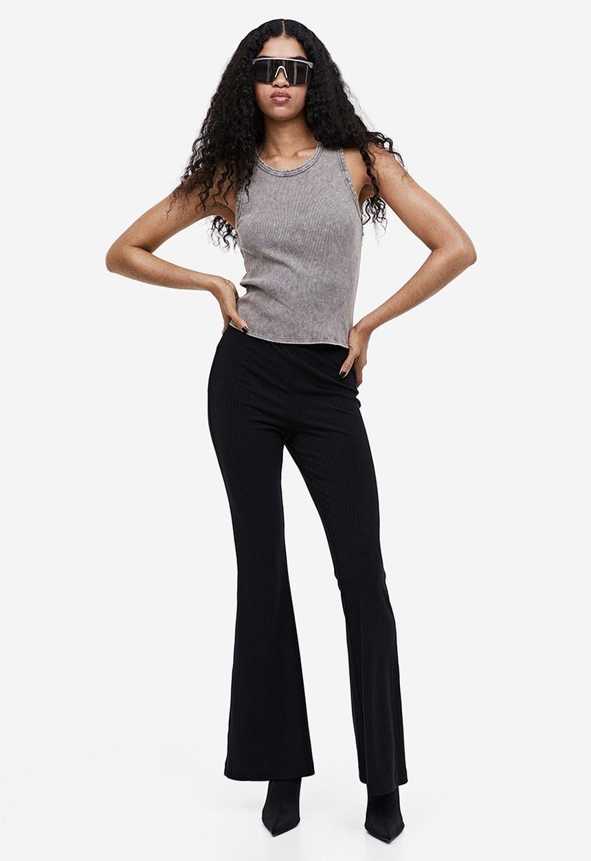 H&M - Flared trousers - black