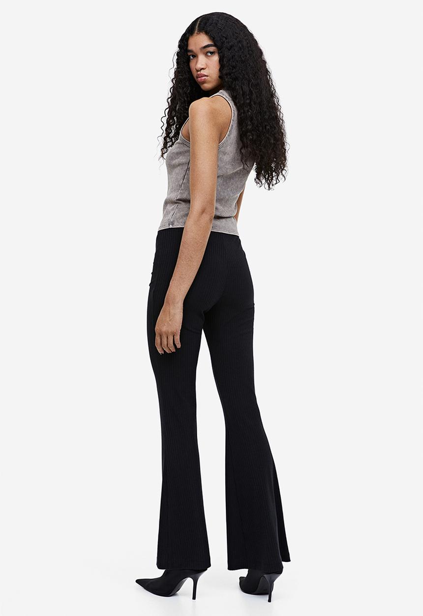 H&M - Flared trousers - black