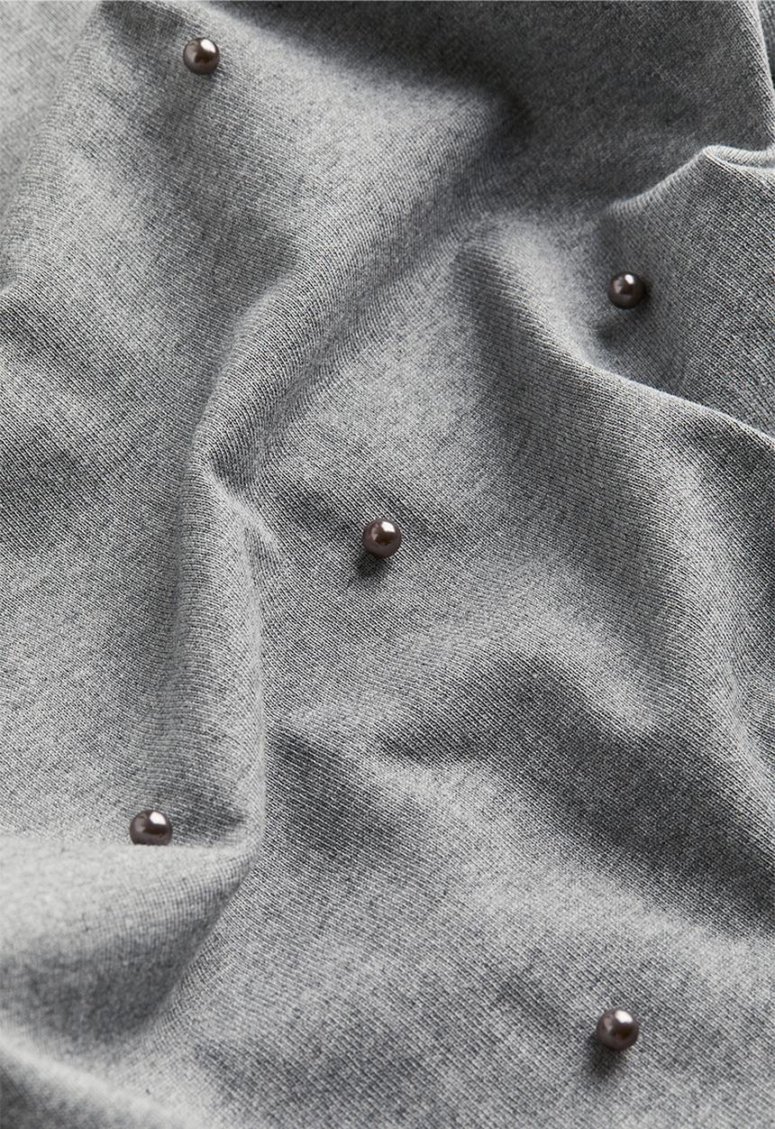 H&M - Bead-embellished t-shirt - grey, multi