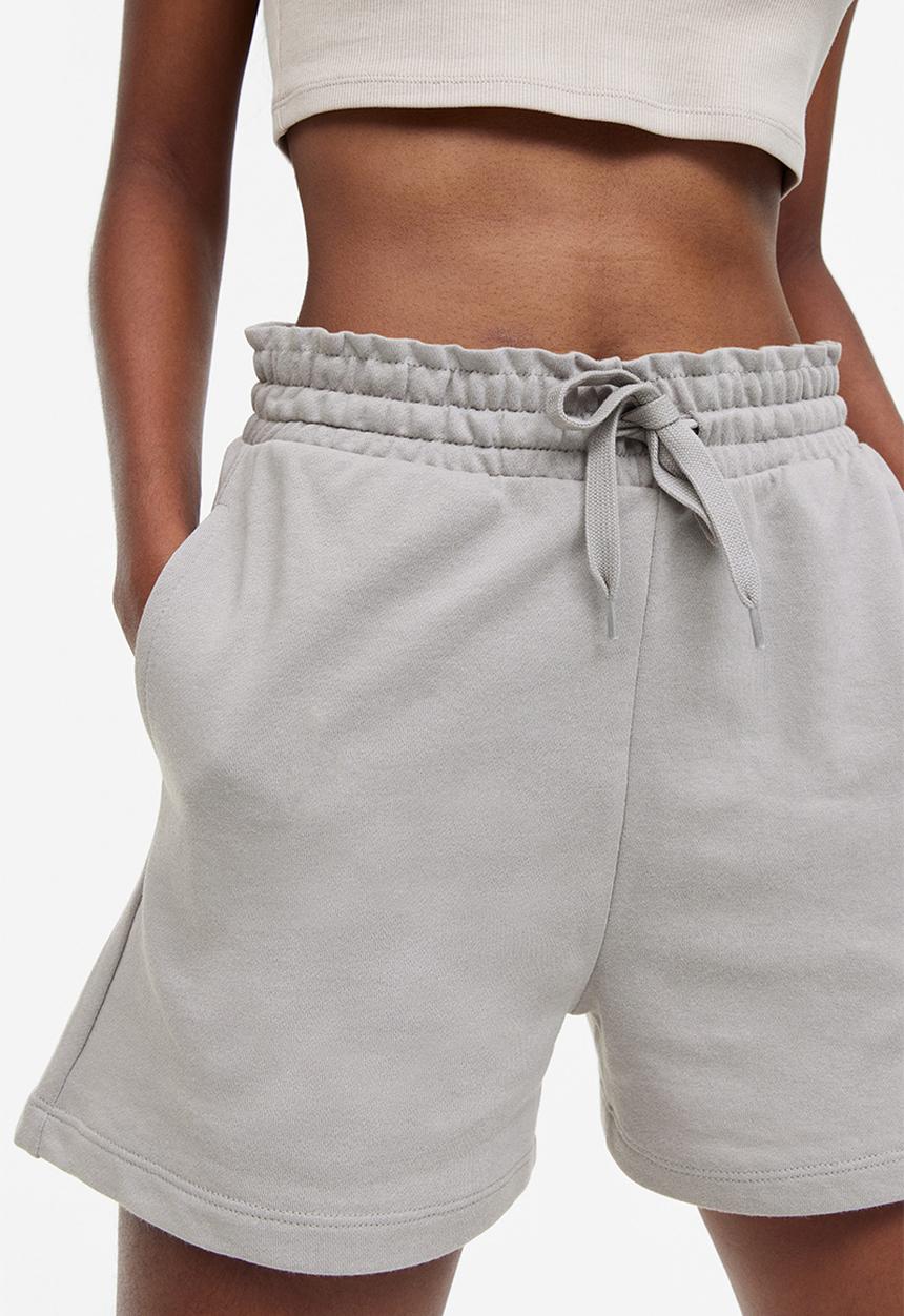 H&M - Paper bag sweatshirt shorts - grey