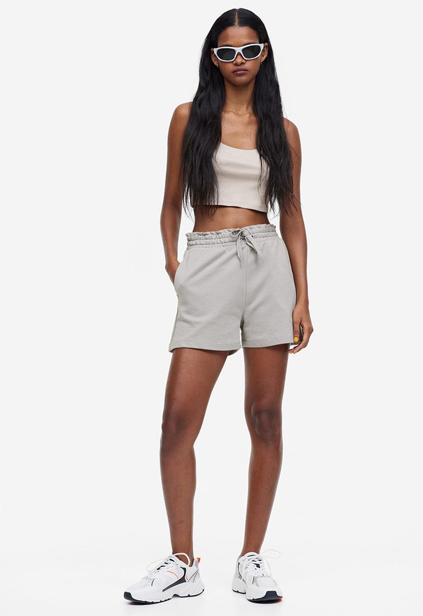 H&M - Paper bag sweatshirt shorts - grey