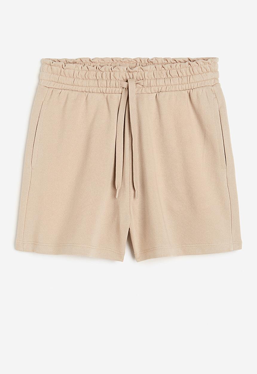 H&M - Paper bag sweatshirt shorts - beige