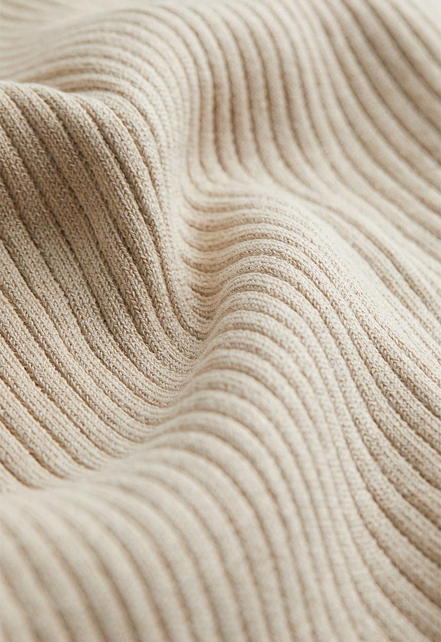 H&M - Rib-knit bodycon dress - beige