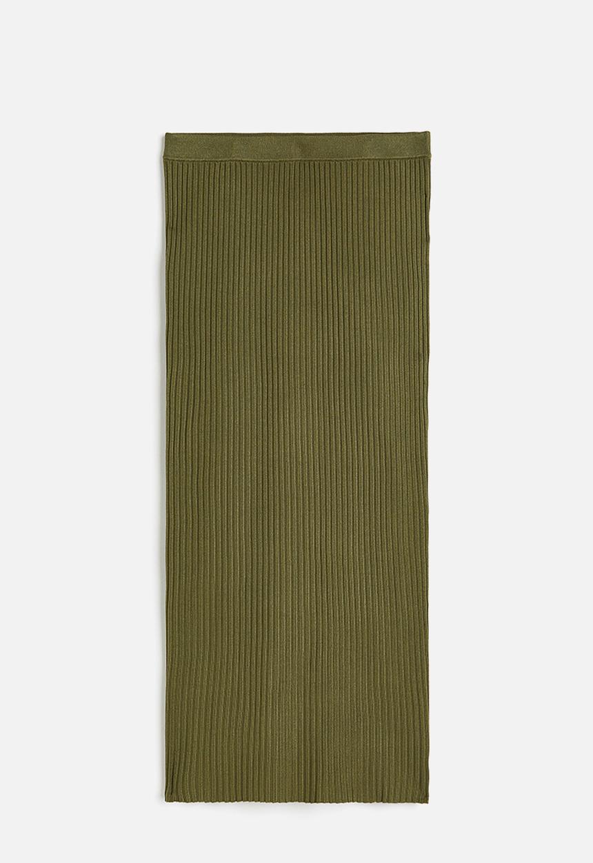 H&M - Rib-knit skirt - green
