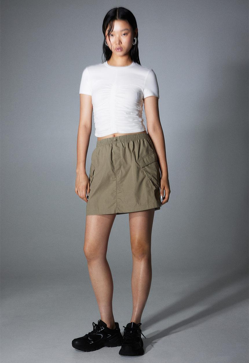 H&M - Poplin parachute skirt - green