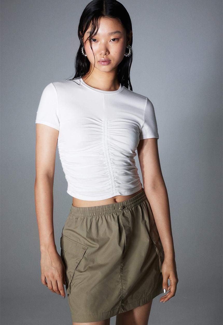 H&M - Poplin parachute skirt - green