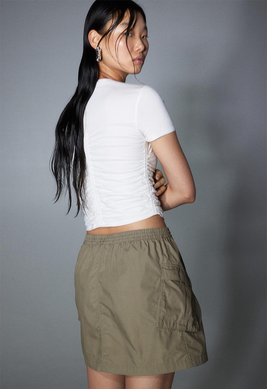 H&M - Poplin parachute skirt - green