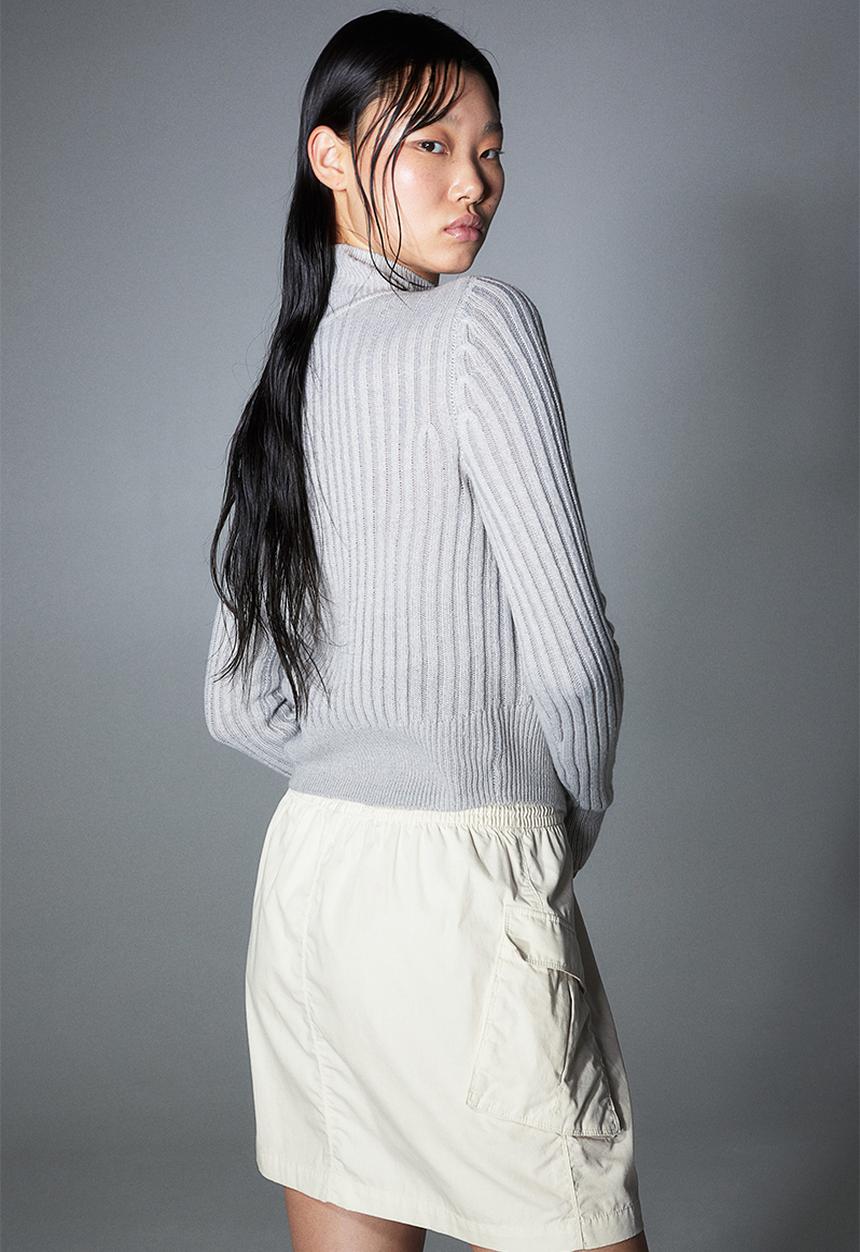 H&M - Poplin parachute skirt - white