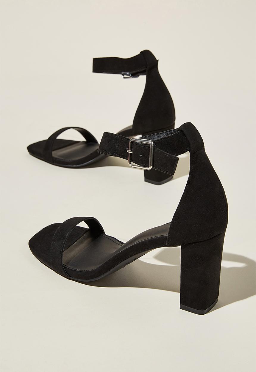 Cotton On - Matilda ankle strap block heel - black 