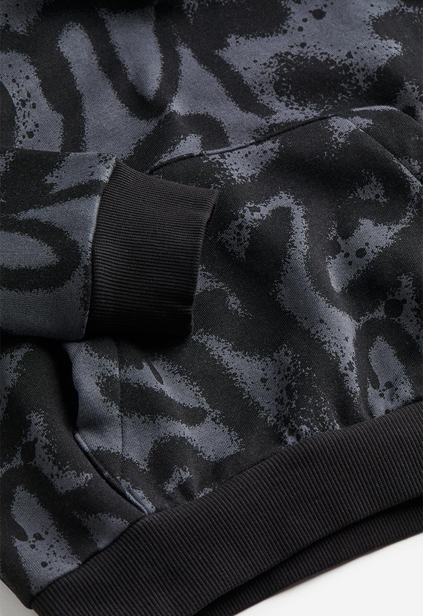 H&M - Patterned hoodie - grey 