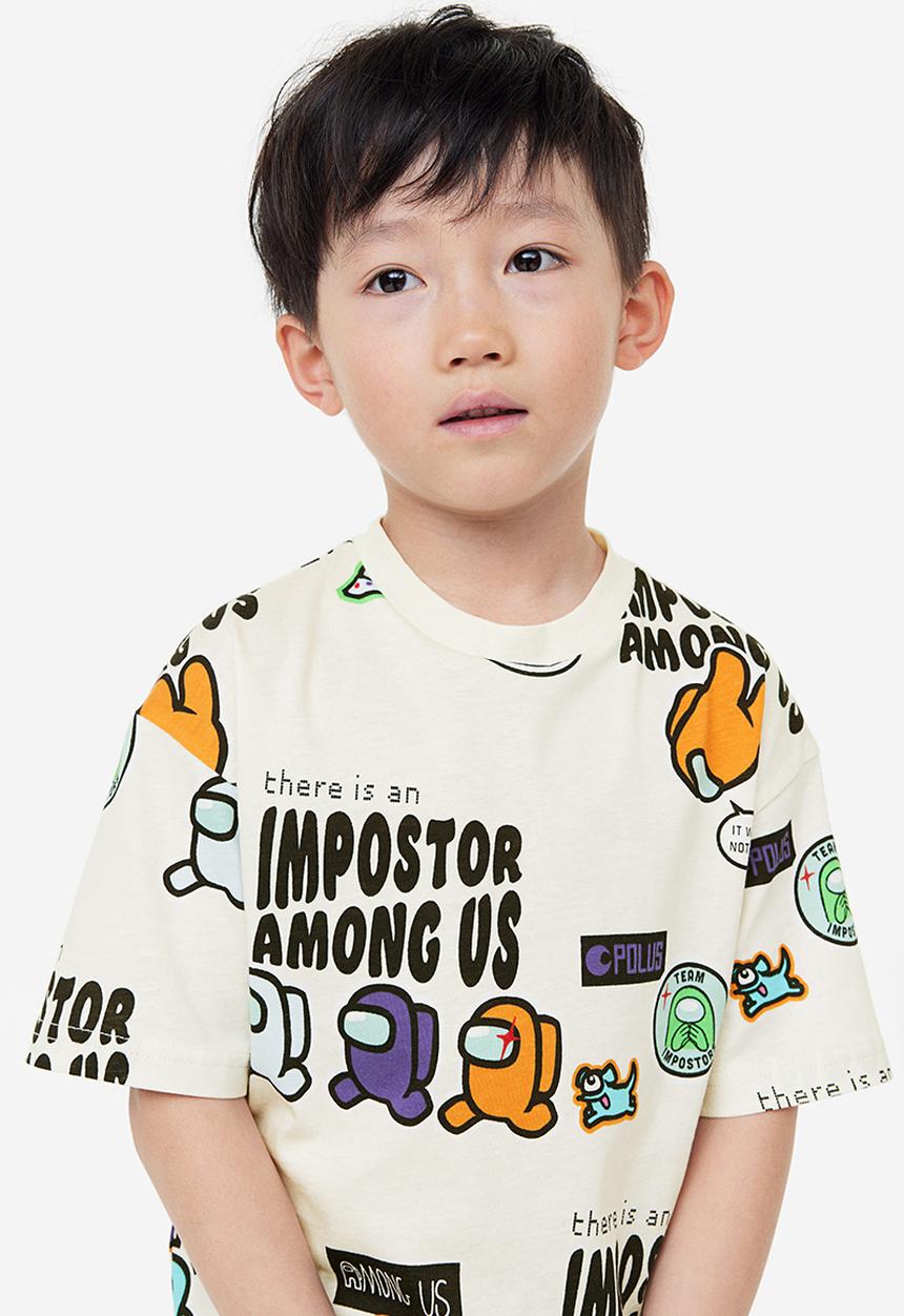 H&M - Printed T-shirt - White Among Us