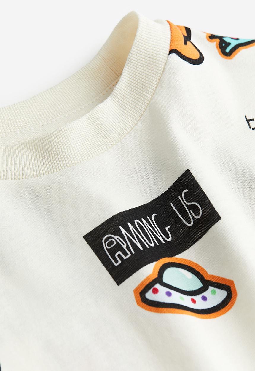 H&M - Printed T-shirt - White Among Us