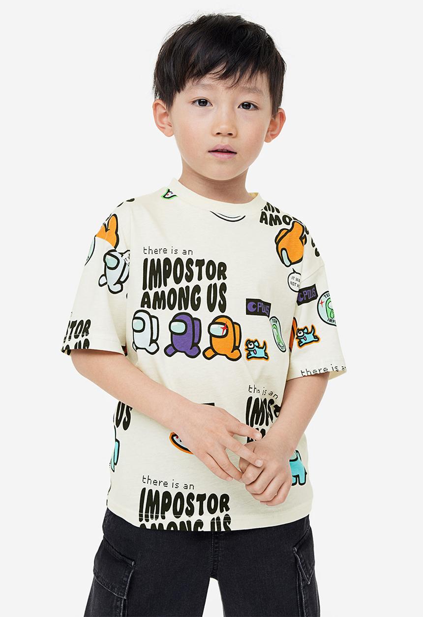 H&M - Printed T-shirt - White Among Us