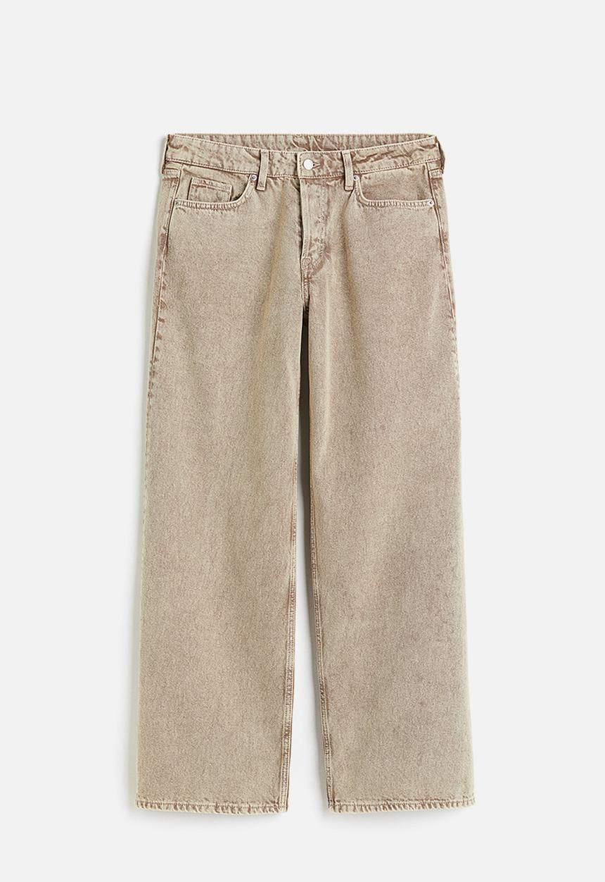 H&M - Curvy fit baggy low jeans - beige