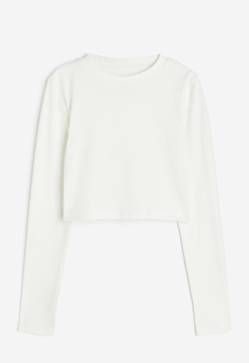 H&M - Long-sleeved jersey top - white