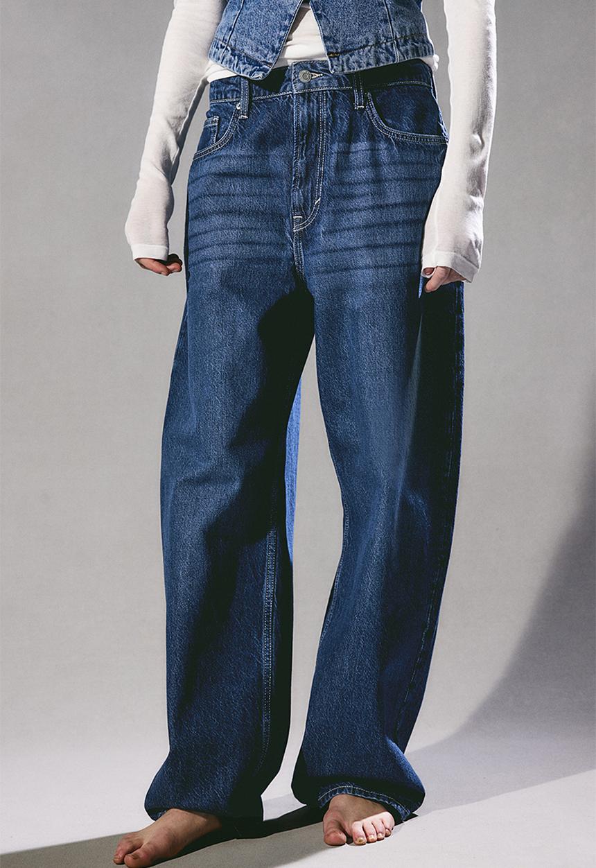 H&M - Baggy high jeans - blue
