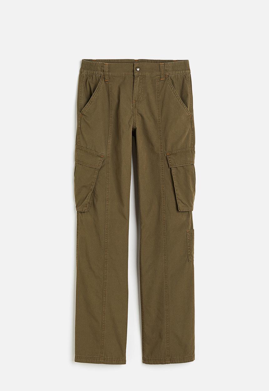 H&M - Canvas cargo trousers - green