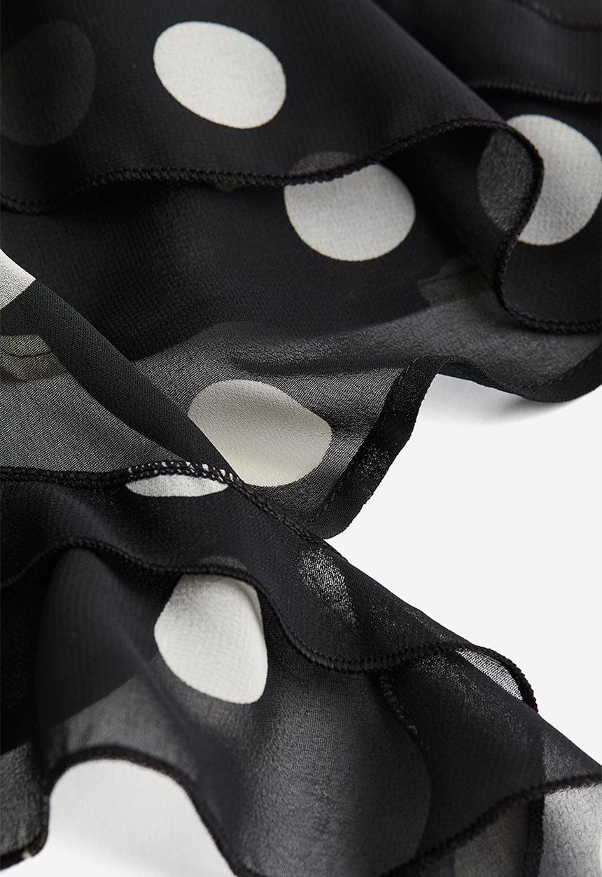 H&M - Flounce-trimmed strappy top - black