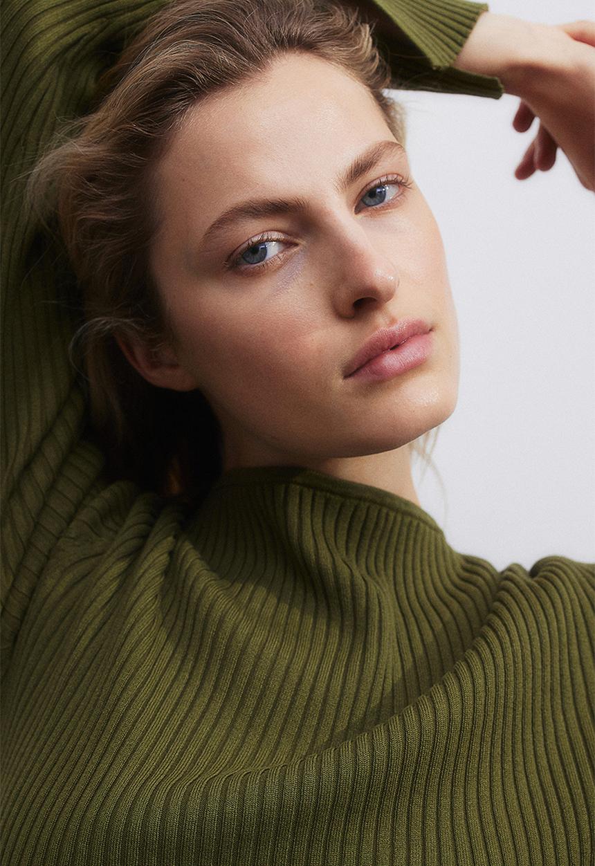H&M - Rib-knit cropped top - green