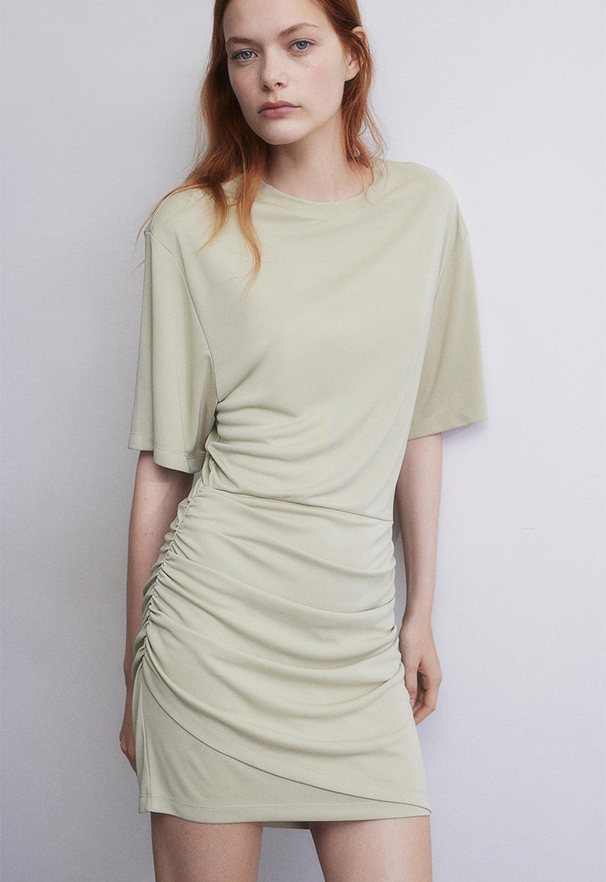 H&M - Draped jersey dress - green