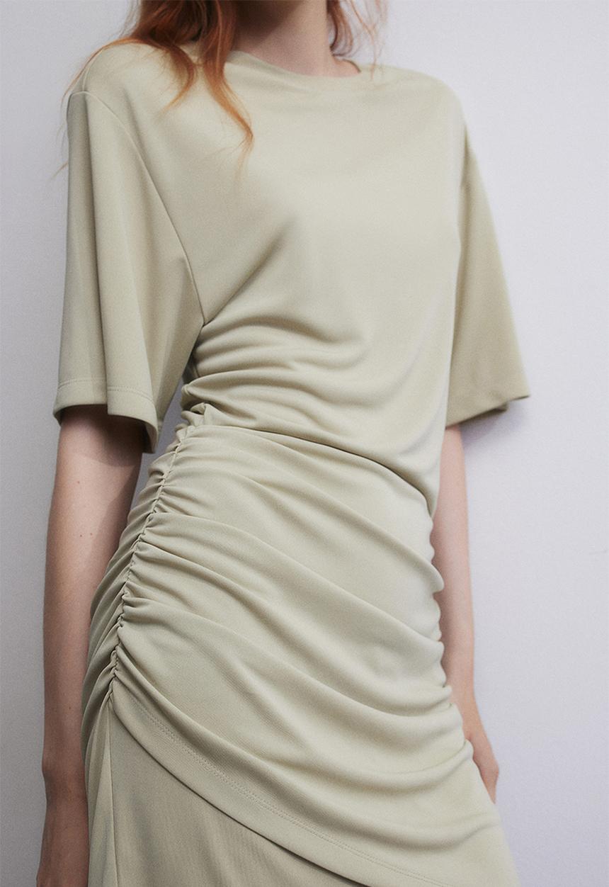 H&M - Draped jersey dress - green