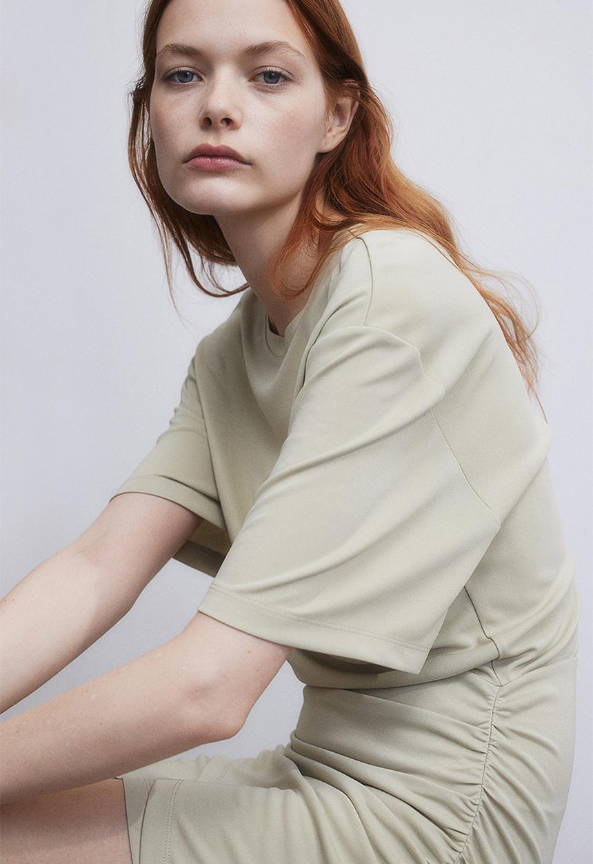 H&M - Draped jersey dress - green