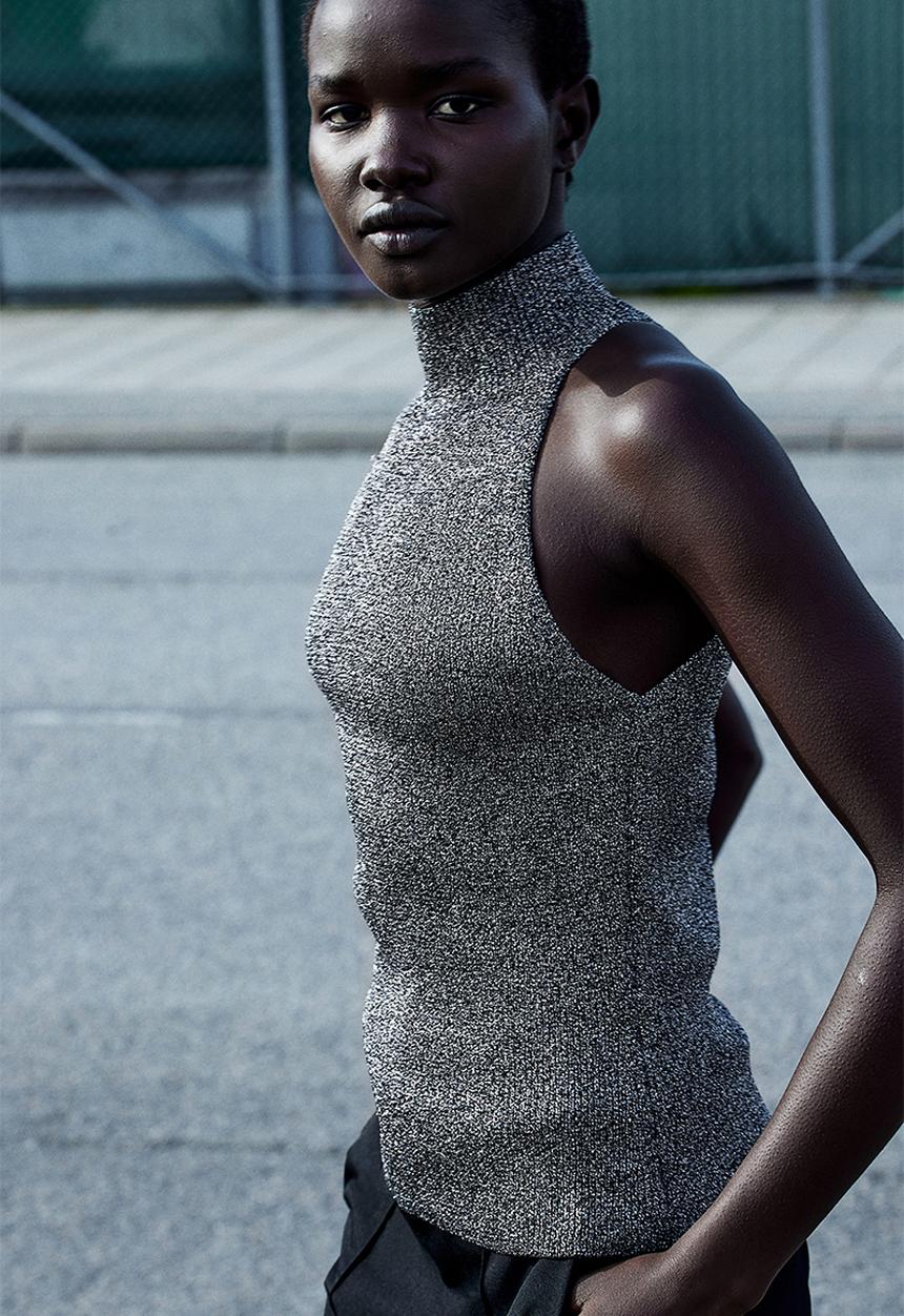 H&M - Glittery turtleneck top - black 